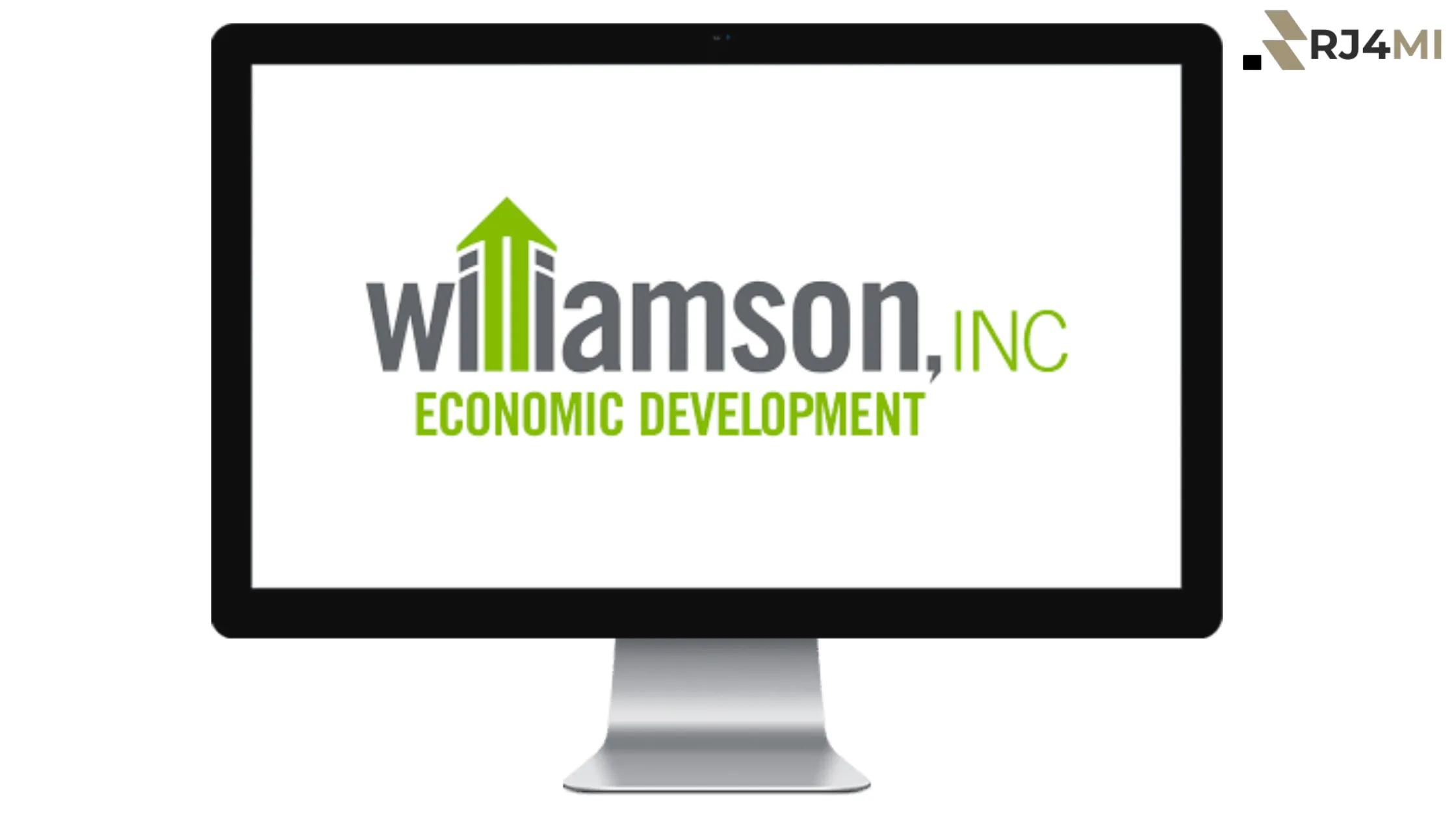 A computer screen displaying the Williamson Inc Economic Development logo, representing small business support and resources.